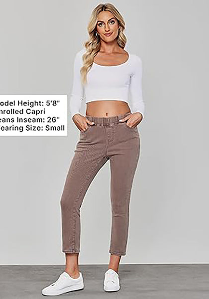 GRAPENT Pull On Jeans for Women High Waisted Skinny Capri Pants Trendy Stretch Denim Cropped Jeans Crop Jeggings Capris