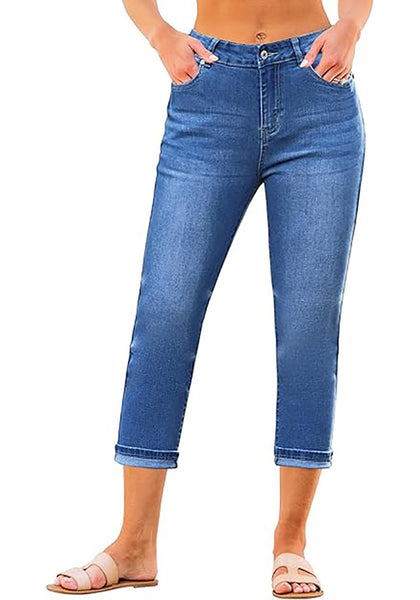GRAPENT Capris Jeans for Women High Waisted Skinny Stretchy Denim Capri Pants Casual Cropped Jeggings Trousers