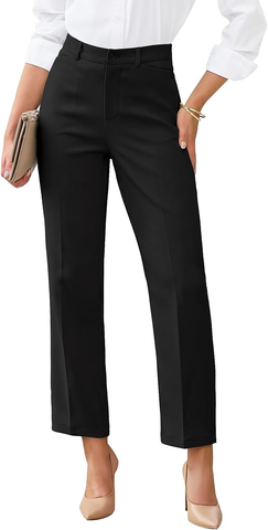 GRAPENT Womens Dress Pants Business Casual Ankle Straight Leg Trousers Elastic Waist Office Work Pants with Pockets