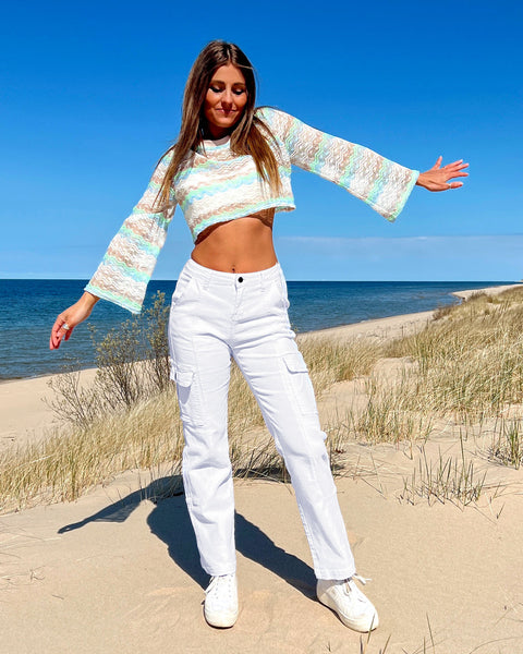 GRAPENT Womens Cargo Pants Casual High Waisted Baggy Stretch Straight Leg Trousers Western Outfit Y2K Pants with Pockets