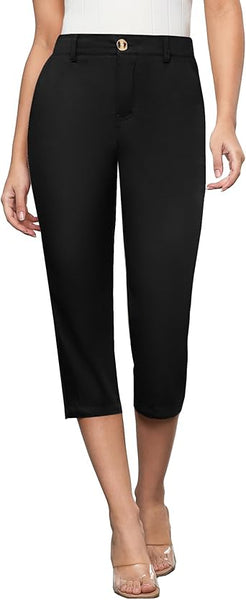 Grapent Women's Capri Straight Lounge Pants Outdoor Breathable Cotton Durable Regular Cropped Trousers