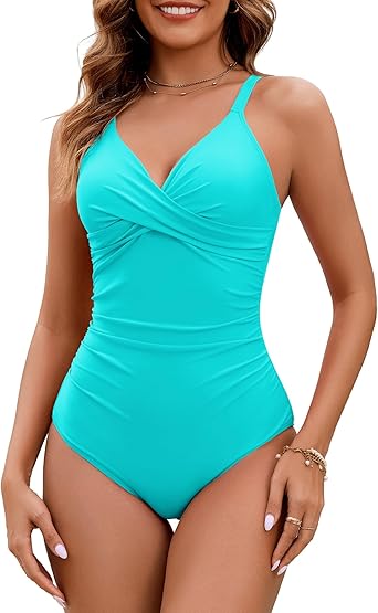 GRAPENT StrapCore One Piece Swimsuit Women Padded Twist Knot Bathing Suits Beach Modest Swimming Suits