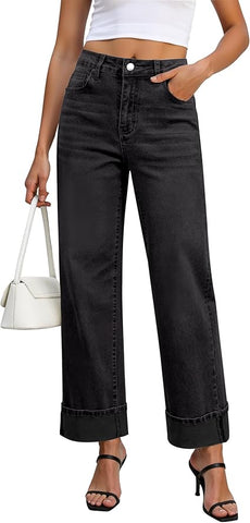 GARPENT Women's High Waisted Wide Leg Jeans Casual Straight Versatile Jeans Fashion Jeans