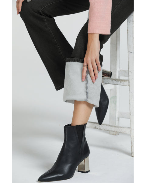 GRAPENT Bootcut Jeans for Women High Waist Stretchy Fleece Lined Pants Flare Jeans Denim Thermal Pants Winter Clothes