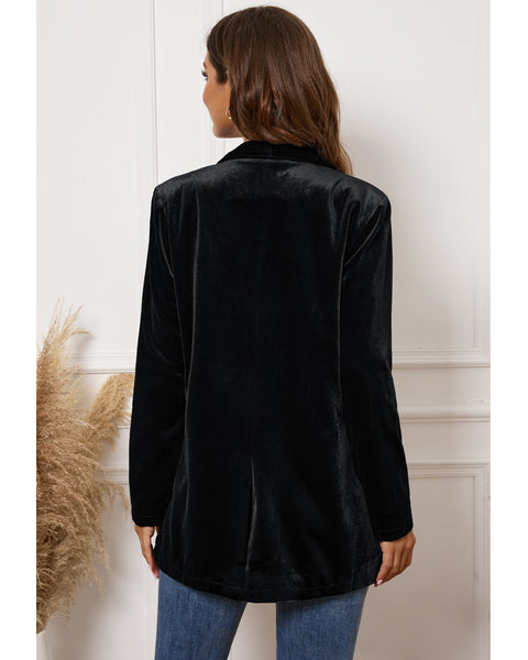 GRAPENT Velvet Blazers Jackets for Women Business Casual Oversized Long Suit Jacket Dressy Cardigan Blazer Work Office