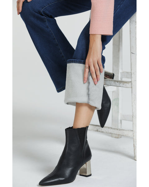 GRAPENT Bootcut Jeans for Women High Waist Stretchy Fleece Lined Pants Flare Jeans Denim Thermal Pants Winter Clothes