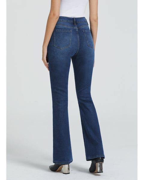 GRAPENT Bootcut Jeans for Women High Waist Stretchy Fleece Lined Pants Flare Jeans Denim Thermal Pants Winter Clothes