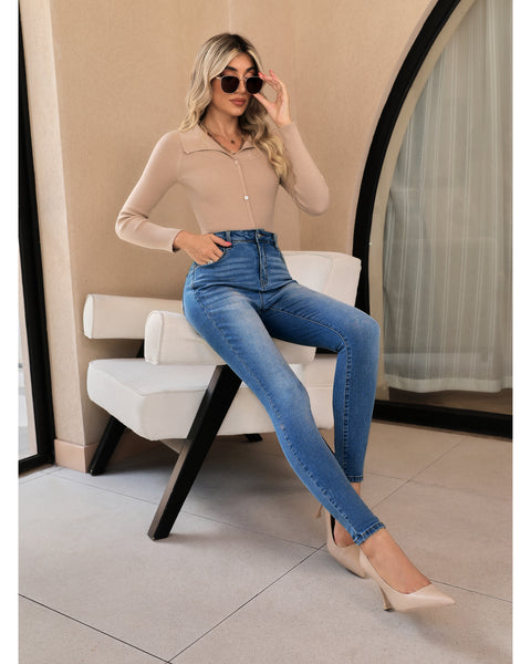 GRAPENT Skinny Jeans for Women High Waist Stretchy Classic High Rise Slimming Jeggings Denim Trousers Pants