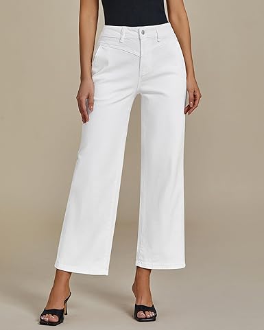 Grapent Women's Cowboy Jean Wide Leg Ankle Vintage Denim Pant Sculpting