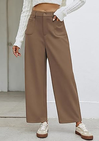 GRAPENT Barrel Pants for Women High Waisted Corduroy Elastic Waist Trendy Loose Casual Fall Trousers Pants with Pockets
