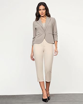 Grapent Women's Capri Straight Lounge Pants Outdoor Breathable Cotton Durable Regular Cropped Trousers