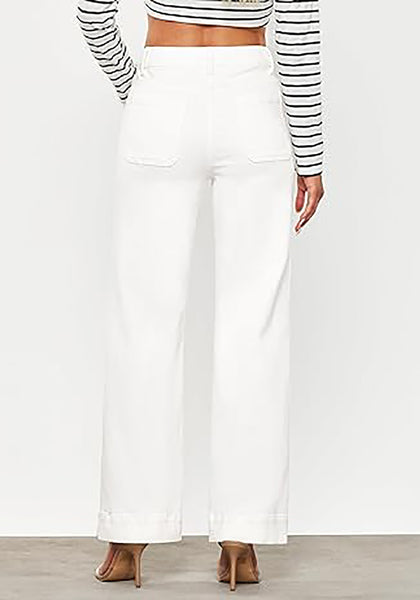 GRAPENT Women's Full Length Stretch Denim Regular Jeans High Waisted Bell Bottom