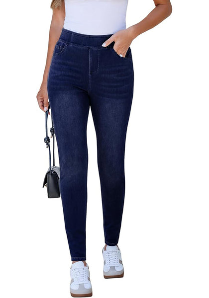 GRAPENT Skinny Jeans for Women Trendy High Waisted Pull On Elastic Waist Soft Stretchy Denim Pants Sweatpant Jeggings