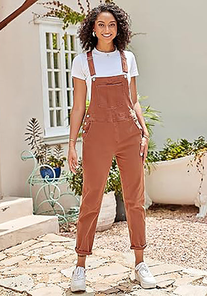 GRAPENT Overalls for Women Loose Fit Jean Denim Bib Jumpsuit Stretch Overall Pants