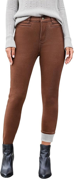 GRAPENT Fleece Lined Jeans for Women High Waisted Skinny Welt Pocket Winter Stretchy Denim Pants Warm Thermal Jeggings