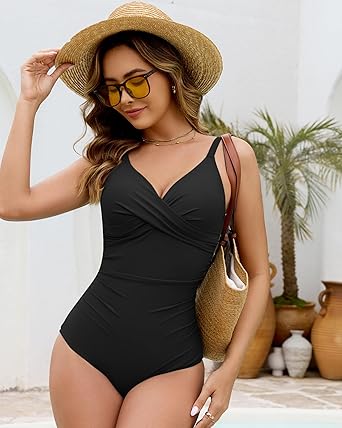 GRAPENT StrapCore One Piece Swimsuit Women Padded Twist Knot Bathing Suits Beach Modest Swimming Suits