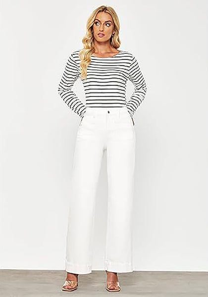 GRAPENT Women's Full Length Stretch Denim Regular Jeans High Waisted Bell Bottom