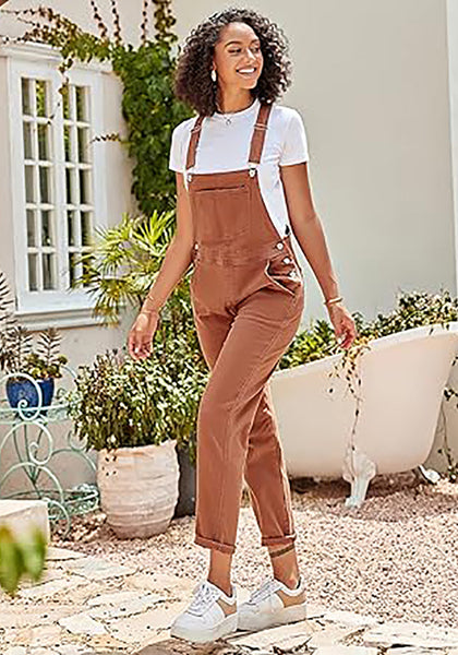 GRAPENT Overalls for Women Loose Fit Jean Denim Bib Jumpsuit Stretch Overall Pants