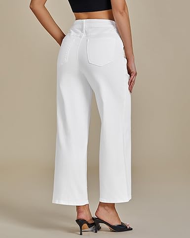 Grapent Women's Cowboy Jean Wide Leg Ankle Vintage Denim Pant Sculpting