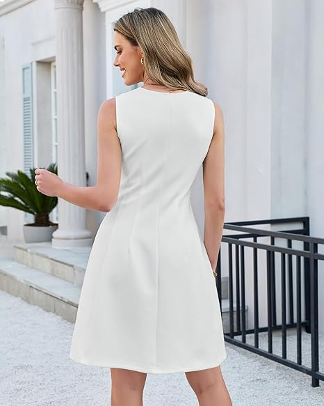 GRAPENT Summer Dresses for Women Elegant Classy Spring A Line Business Casual Work Graduation Cocktail Short Dress 2026
