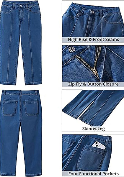 GRAPENT Women's Sculpting Denim Capri Skinny Jean Slim Stretch