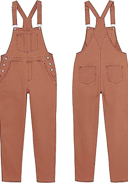 GRAPENT Overalls for Women Loose Fit Jean Denim Bib Jumpsuit Stretch Overall Pants