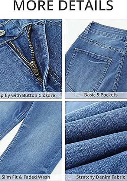 GRAPENT Capris Jeans for Women High Waisted Skinny Stretchy Denim Capri Pants Casual Cropped Jeggings Trousers