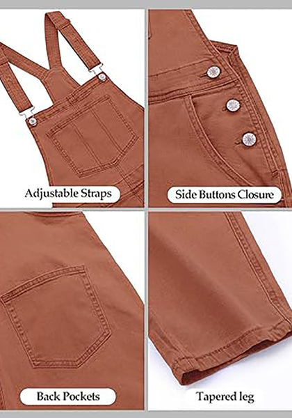 GRAPENT Overalls for Women Loose Fit Jean Denim Bib Jumpsuit Stretch Overall Pants