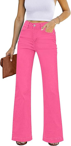 GRAPENT Womens Flare Jeans High Waisted Wide Leg Baggy Jean for Women Stretch Denim Pants
