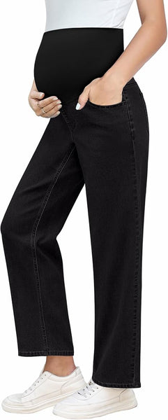 Grapent Women's Patchwork Low Rise Jean Denim 5-pocket Mom Pant Maternity