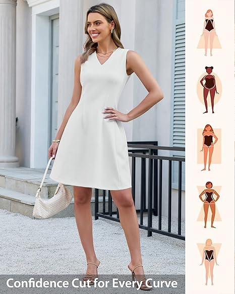 GRAPENT Summer Dresses for Women Elegant Classy Spring A Line Business Casual Work Graduation Cocktail Short Dress 2026