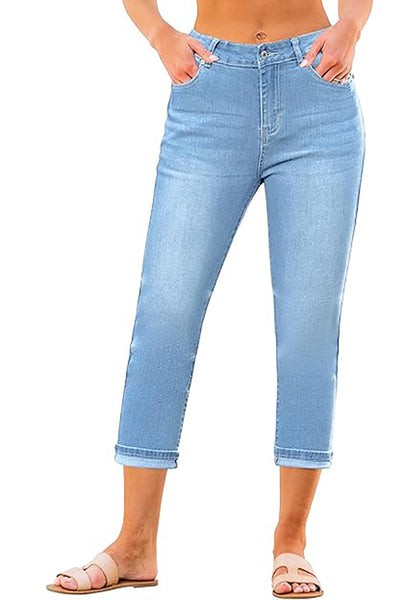 GRAPENT Capris Jeans for Women High Waisted Skinny Stretchy Denim Capri Pants Casual Cropped Jeggings Trousers