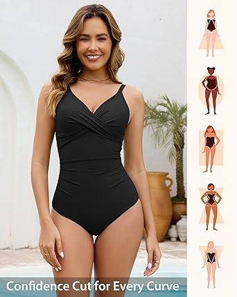 GRAPENT StrapCore One Piece Swimsuit Women Padded Twist Knot Bathing Suits Beach Modest Swimming Suits