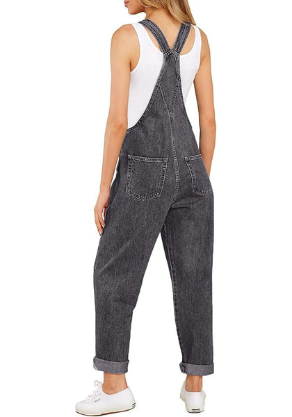 GRAPENT Overalls for Women Loose Fit Jean Denim Bib Jumpsuit Stretch Overall Pants
