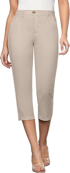 Grapent Women's Capri Straight Lounge Pants Outdoor Breathable Cotton Durable Regular Cropped Trousers