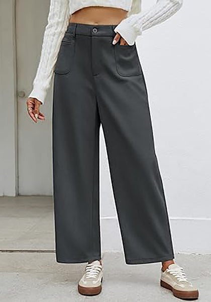 GRAPENT Barrel Pants for Women High Waisted Corduroy Elastic Waist Trendy Loose Casual Fall Trousers Pants with Pockets