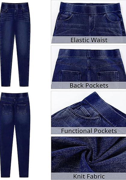 GRAPENT Skinny Jeans for Women Trendy High Waisted Pull On Elastic Waist Soft Stretchy Denim Pants Sweatpant Jeggings