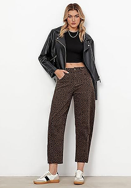 GRAPENT Barrel Jeans for Women Trendy High Waisted Wide Leg Baggy Cropped Relax Fit Stretch Denim Trouser Ankle Pants