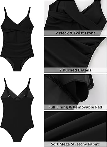 GRAPENT StrapCore One Piece Swimsuit Women Padded Twist Knot Bathing Suits Beach Modest Swimming Suits