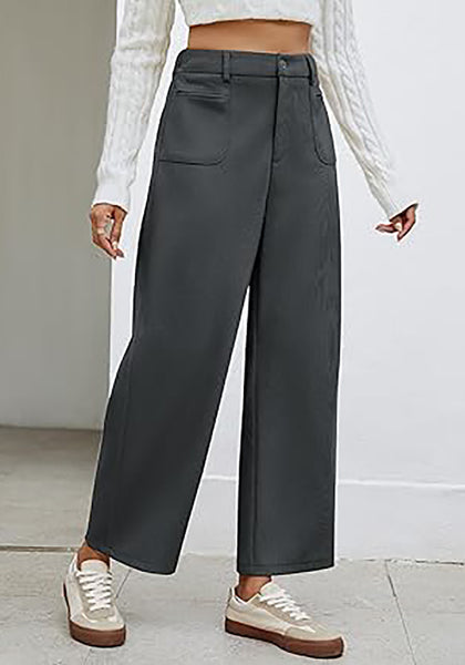 GRAPENT Barrel Pants for Women High Waisted Corduroy Elastic Waist Trendy Loose Casual Fall Trousers Pants with Pockets