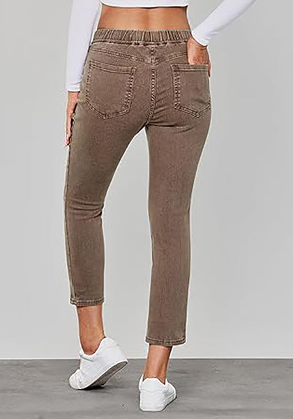 GRAPENT Pull On Jeans for Women High Waisted Skinny Capri Pants Trendy Stretch Denim Cropped Jeans Crop Jeggings Capris