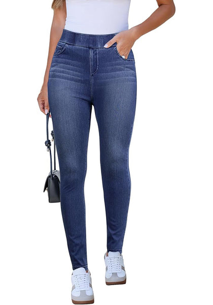 GRAPENT Skinny Jeans for Women Trendy High Waisted Pull On Elastic Waist Soft Stretchy Denim Pants Sweatpant Jeggings