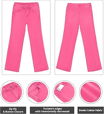 GRAPENT Womens Flare Jeans High Waisted Wide Leg Baggy Jean for Women Stretch Denim Pants