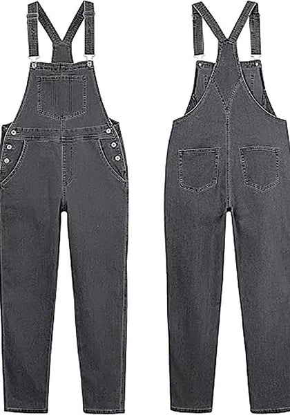 GRAPENT Overalls for Women Loose Fit Jean Denim Bib Jumpsuit Stretch Overall Pants