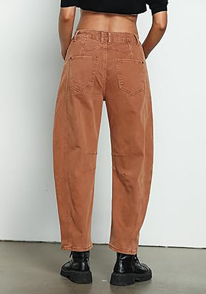 GRAPENT Barrel Jeans for Women Trendy High Waisted Wide Leg Baggy Cropped Relax Fit Stretch Denim Trouser Ankle Pants