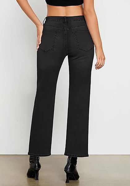 GRAPENT Straight Leg Jeans for Women High Waisted Trendy Ankle Length Forward Seams Stretchy Denim Pants Baggy Jeans