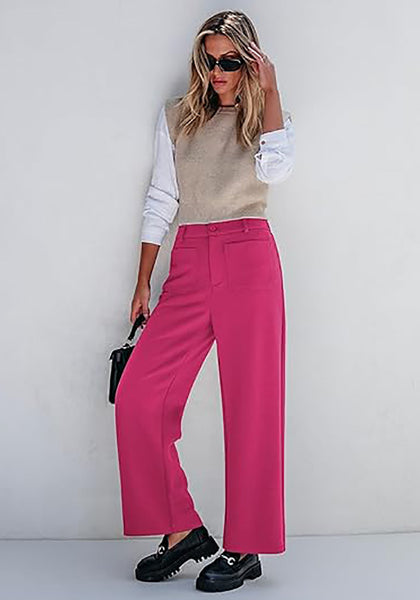 GRAPENT Women's High Waisted Wide Leg Knit Lounge Pant with Pockets
