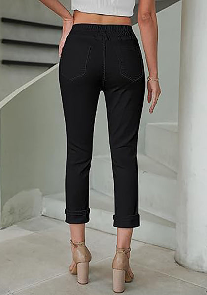 GRAPENT Pull On Jeans for Women High Waisted Skinny Capri Pants Trendy Stretch Denim Cropped Jeans Crop Jeggings Capris