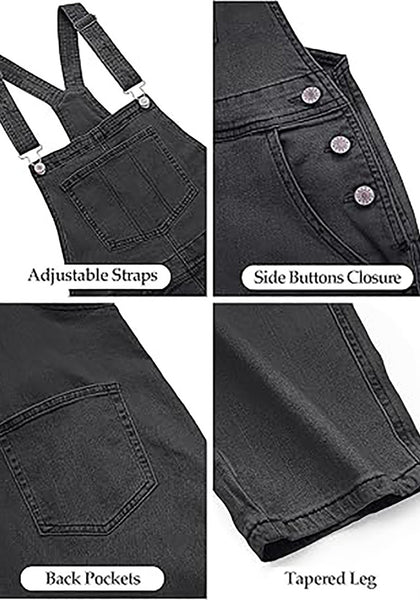 GRAPENT Overalls for Women Loose Fit Jean Denim Bib Jumpsuit Stretch Overall Pants