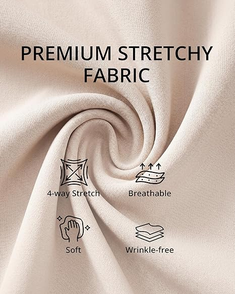 GRAPENT Womens Dress Pants Business Casual Ankle Straight Leg Trousers Elastic Waist Office Work Pants with Pockets
